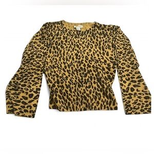 Newport News Leopard Print Long Sleeve sweater top size M